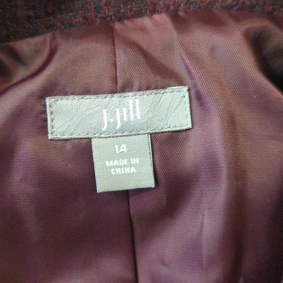 J. Jill Wool Blend Purple Blazer Woman's Size 14 Lined 3 Button Career Wear - Picture 8 of 12